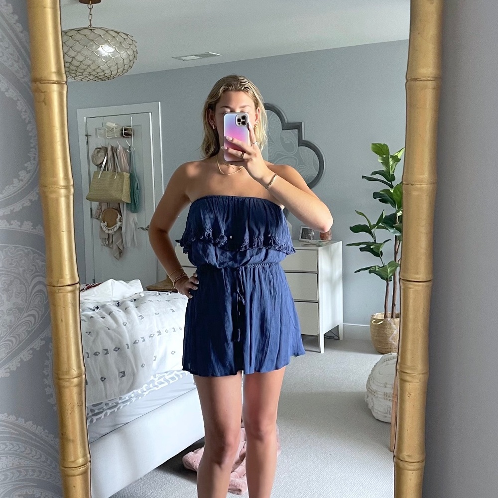 Blue Ocean Drive Strapless Dress